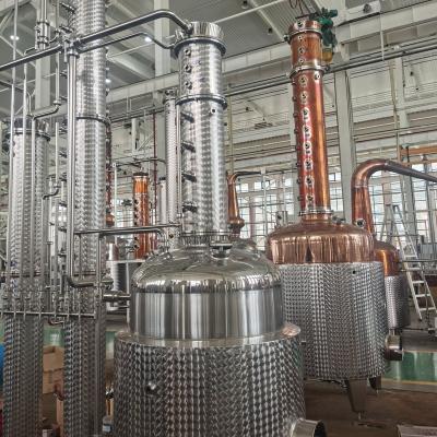 China Hotels Alcohol Distillery Equipment Alembic Still Copper 2000L Still Still Alcohol for sale