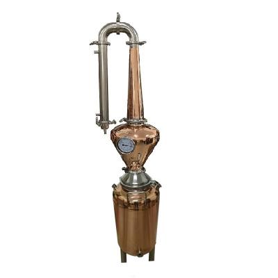 China Hotels Alcohol Distiller Reflux Still Flute Home Distillation Column Gin And Whiskey Copper Distiller for sale