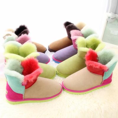 China Cushioning Snow Waterproof Sneakers Rejects Fur Striped Ankle High Top Outdoor Slip On Booties Winter Anti-Skid Shoes For Women Men for sale