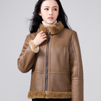 China New Design Winter Luxury Warm Sheepskin Genuine Leather Fur Coat European Style Breathable Warm Jacket 100% Real for sale