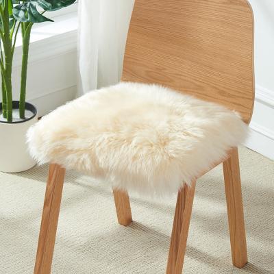 China Washable Long Sheepskin Wool Fully Pillow Cushion Chair Cushion for sale