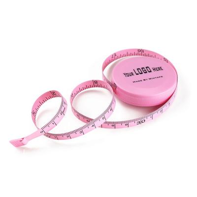 China High Quality Custom Pink Retractable Soft Tailor 150Cm Retractable Reteactable Smooth Measuring Tape Sewing for sale