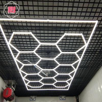 China Aluminum +PC Led Hexagon Light Hex Garage Light Garage Led Ceiling Light for sale