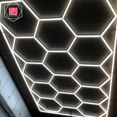 China Aluminum +PC Garage Light Car Wash Led Hexagon Light Hex Garage Light for sale