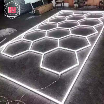 China Aluminum +PC High LightnessTakenow PRO LED Garage Lamp Inspection Hexagon Panel Hex Led Ceiling Wall Studio Detailing Hexagon Led Light for sale