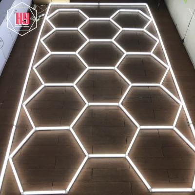 China Decorative Atmosphere Aluminum Hexagon High Brightness +PC Interior Lighting For Hotel Lobby Garage Work Light for sale