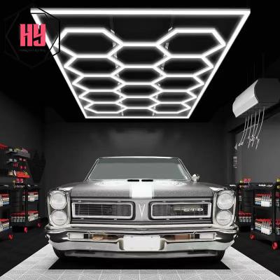 China Wholesale High Quality Aluminum +PC China Factory Hexagon LED Light Store Retailing Auto Service Garage Light Ceiling Lamp. for sale