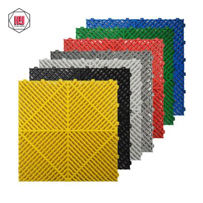 China Factory outlet anti-slip wear-resistant waterproof pp interlocking flooring interlocking garage tiles interlocking plastic garage floor car wash floor tiles for sale