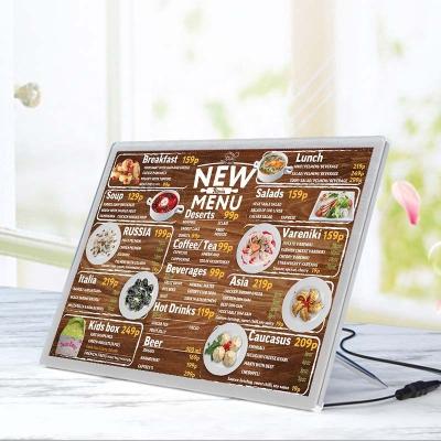 China Indoor Restaurant Marketing LED Menu Table Display for sale