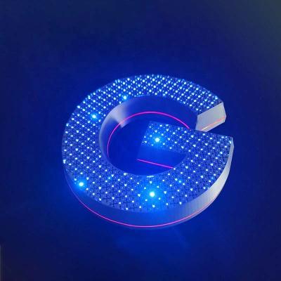 China Outdoor Advertising Display Waterproof Drill Flash Illuminated Logo 3D Printed Custom Letter Signs for sale