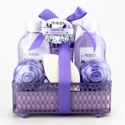 China High Quality Home Hotel Spa Lavender&Jasmine Travel Label Moisturizing Bath Set Body Care Bath Gift Set For Spa for sale