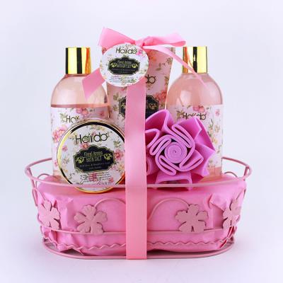 China Cleansing Moisturizing Personalized Travel Wire Cart Bath Gift Set For 2 Bottles for sale