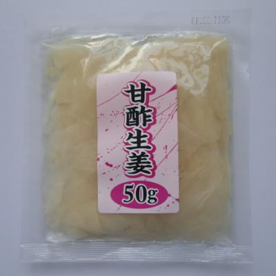 China Factory Price Preserved Food 50g Japanese Sushi Ginger Takeaway White With OEM Brand for sale