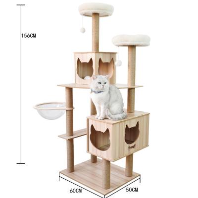 China Supplier Tree Lathe Wooden Cat Cabinet Breathable Sensitive House for sale