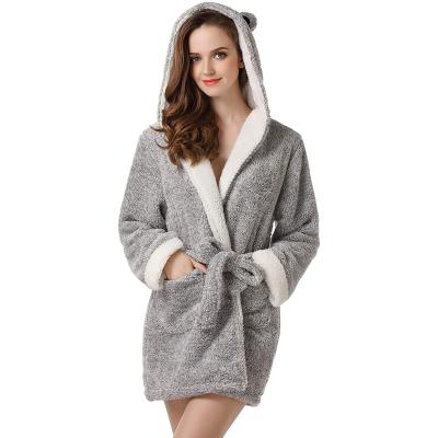 China Breathable Luxury Fluffy Plush Fleece Soft Warm Hotel/Bathrobe Long Spa Robes For Men And Women Sleepwear for sale