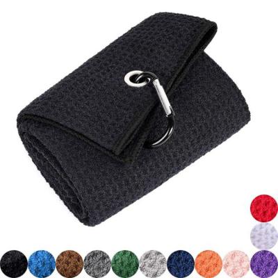 China Other Custom Printed Fine Double Face Cotton Performance Waffle Towel Cleaning Use For Golf for sale