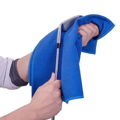 China Other Custom Golf Club Cleaning Brush And Golf Towel With Microfiber Waffle-Weave for sale