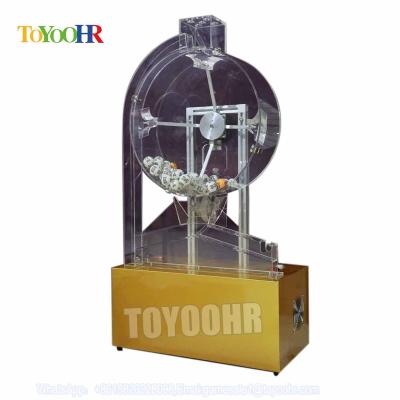 China Lottery Acrylic Coin Operated Automatic Electric Air Bingo Low Price Vending Ball Blowing Drawing Machine for sale