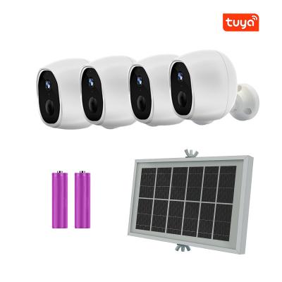 China NIGHT VISION Suppliers HD 1080P Tuya Network IP Pir Security Wireless Wifi Small Solar Powered Camera With Monitor Video Surveillance System for sale