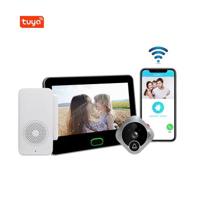 China Tuya Smart Digital Peephole Kit Manufacturers Wifi IP Home Surveillance System Door Viewer 1080P Wireless Video Doorbell Camera TL-WF04 for sale