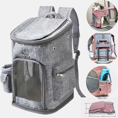 China Viable Dog Pet Supplies Foldable Portable Pet Bag Breathable Oxford Cloth Pet Backpack for sale