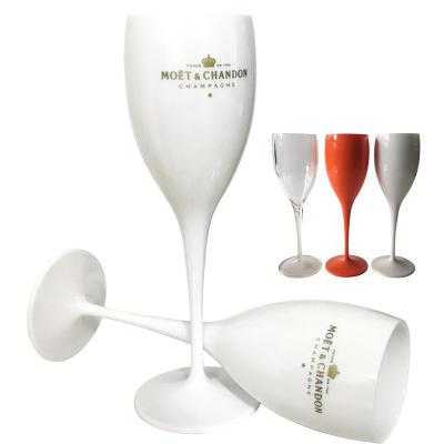 China Acrylic Glass Christmas Celebrate Elegant White Wedding Unbreakable Champagne Cups Cocktail Cups Flutes Party Wine Glass Goblet for sale