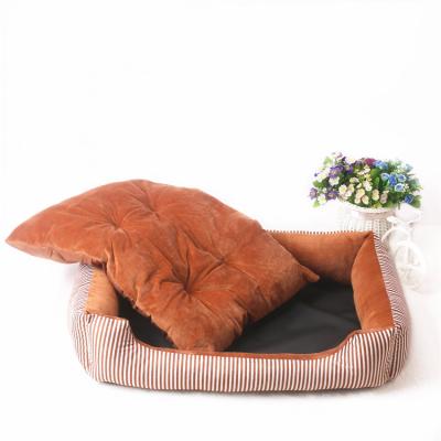 China Viable New Style Medium Dog Large Striped Pet Kennel Dog Mattress Cat Kennel And Small for sale