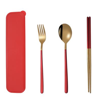 China Sustainable Korean Portable Cutlery Set Stainless Steel Household Outdoor Travel Portable Cutlery for sale