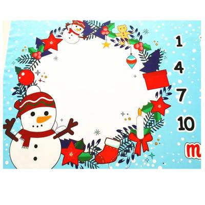 China Soft Christmas Baby Milestone Blanket Photo Blanket For Newborn Baby Photography Background Baby Blanket for sale