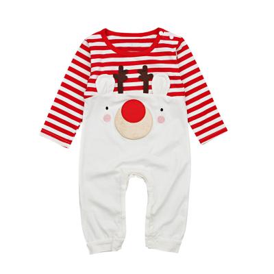 China New Year's Eve Christmas Outfits Baby Romper Cotton Reindeer Long Sleeves Overalls Soft Infant Red Girls Boys Unisex Baby Romper for sale