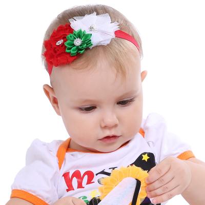 China Soft Kids Head Band Christmas Girls Hair Accessories Kids Floral Headband Infant Flowers Headwear Baby Elastic Headband for sale