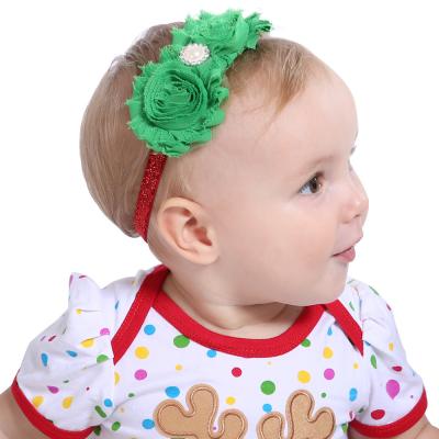 China Soft Head Band Girls Hair Accessories Kids Floral Headband Infant Flowers Headwear Christmas Baby Elastic Headband for sale