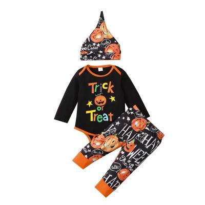 China Breathable Halloween Cotton Romper Pants Hat Infant Clothes Fit Newborn Baby Girls Boys Clothes Set Toddler Overalls Outfits for sale