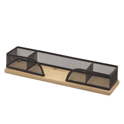 China Base Metal Wooden Mesh Desk Organizer Metal for sale