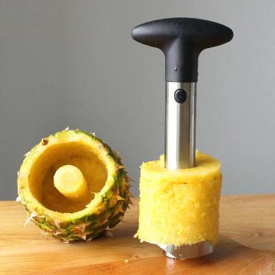 China Viable 304 Stainless Steel Slicer Sword Hollow Puncher Pineapple Razor Peeler Peel Carving Cutter Knife for sale