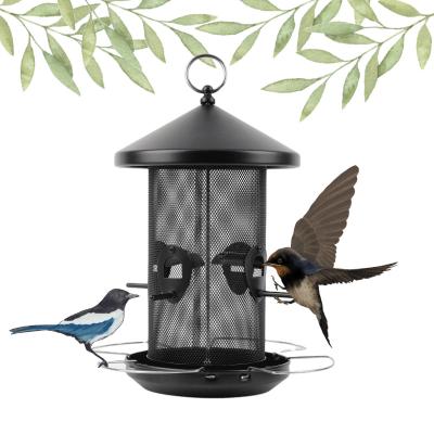 China Viable Bird Feeder Outdoor Mesh Screen Large Wild Bird Feeder Comes With Hook For Hanging On Tree for sale