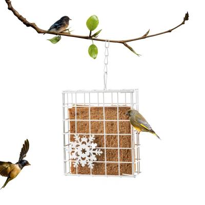 China Truss Square Metal Snowflake Design Bird Feeder for sale