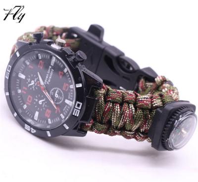 China 2018 New Design Paracord Multifunctional Paracord Survival Bracelet with Compass and Watch for sale