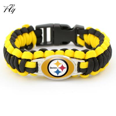 China Paracord New Arrival NFL American Football 32 Teams Logo Paracord Woven Bracelet Wholesale for sale