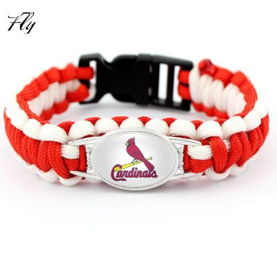 China American Baseball Team Logo Paracord Charm Bracelet Wholesale from St Louis Cardinals MLB Paracord for sale