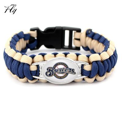 China Baseball Team Charm Paracord Survival Paracord Fashion MLB Bracelet with Custom Logo for sale