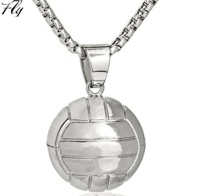 China 2016 Fashionable Handmade Small Copper Alloy Volleyball Pendant Necklace for sale