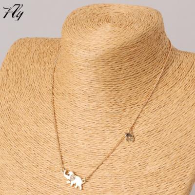 China 2018 Trendy The Elephants And The Baby Elephant Lady Alloy Pendant Necklaces for sale