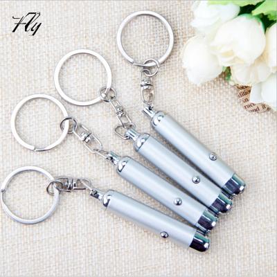 China Unisex Flashlight With Key Chain Fake Torch Flashlight Multifunctional Miniature UV Metal Ultraviolet Flashlight for sale