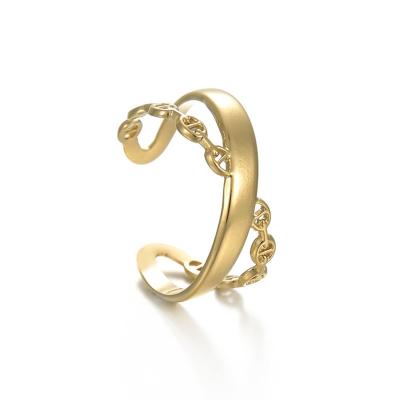 China Wholesale 14K Stainless Steel Ring Cast Hog Nose Ring Casual Adjustable Infinity Ring for sale