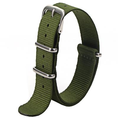 China Custom Water Resistant Chinber OEM NATO Strap 14mm 18mm 20mm Plain Polyester Watch Bands for sale