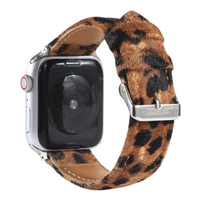 China Water Resistant Chinber Quick Release Watch Band Leopard Leather Pattern Skinny Watch Band For I Watch Strap for sale