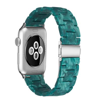 China Luxury Water Resistant Chinber Women Resin Watch Band Smart Watch Straps For Apple 42mm Band 38mm for sale