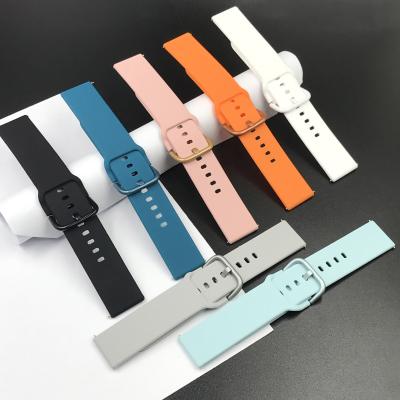 China Colorful Water Resistant Chinber 20mm Clasp Silicone Watch Band Straps For Samsung Watch 2 Active for sale