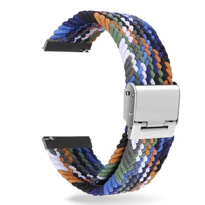 China Chinber Buckle Adjustable 22mm Stretch Nylon Braided Solo Watch Band 20mm Water Resistant For Samsung Huawei gt2 for sale